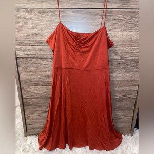 Burnt Orange Flowy Mini Dress